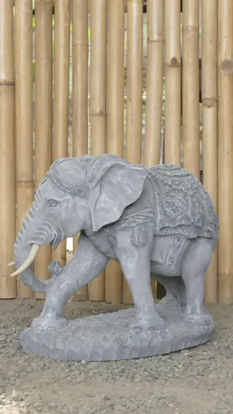 Product image 7 of the product “Nandi - Small Elephant bending to the right, 45cm L | cast stone ”